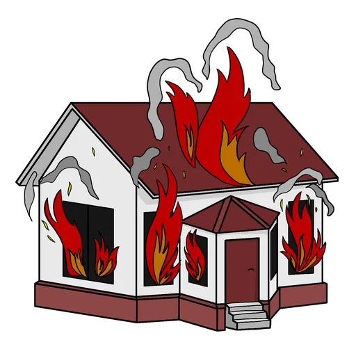 rumah terbakar